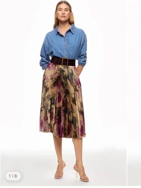 Lauren by Ralph Lauren Pleating Midi Skirt